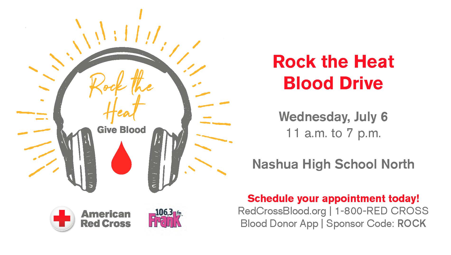 Save Lives With Us at the ‘Rock The Heat’ Blood Drive On July 6th in Nashua