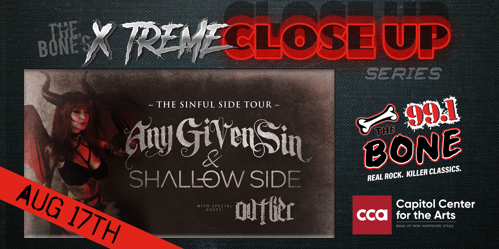The Bone’s X-Treme Close Up Concert Series Featuring Any Given Sin, Shallow Side, Outlier