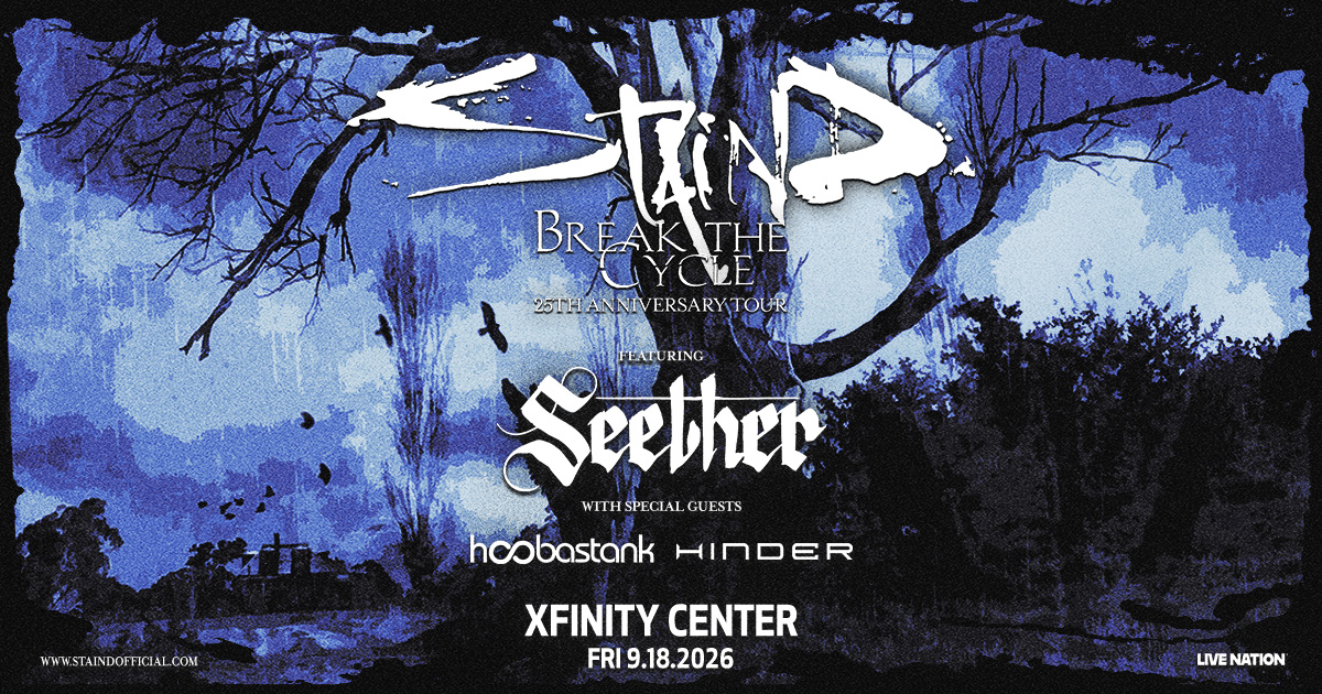 Win Tickets to see Staind at the Xfinity Center!